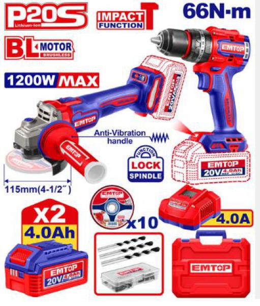KIT TALADRO +AMOLADORA EMTOP EMTOP - imagen 1