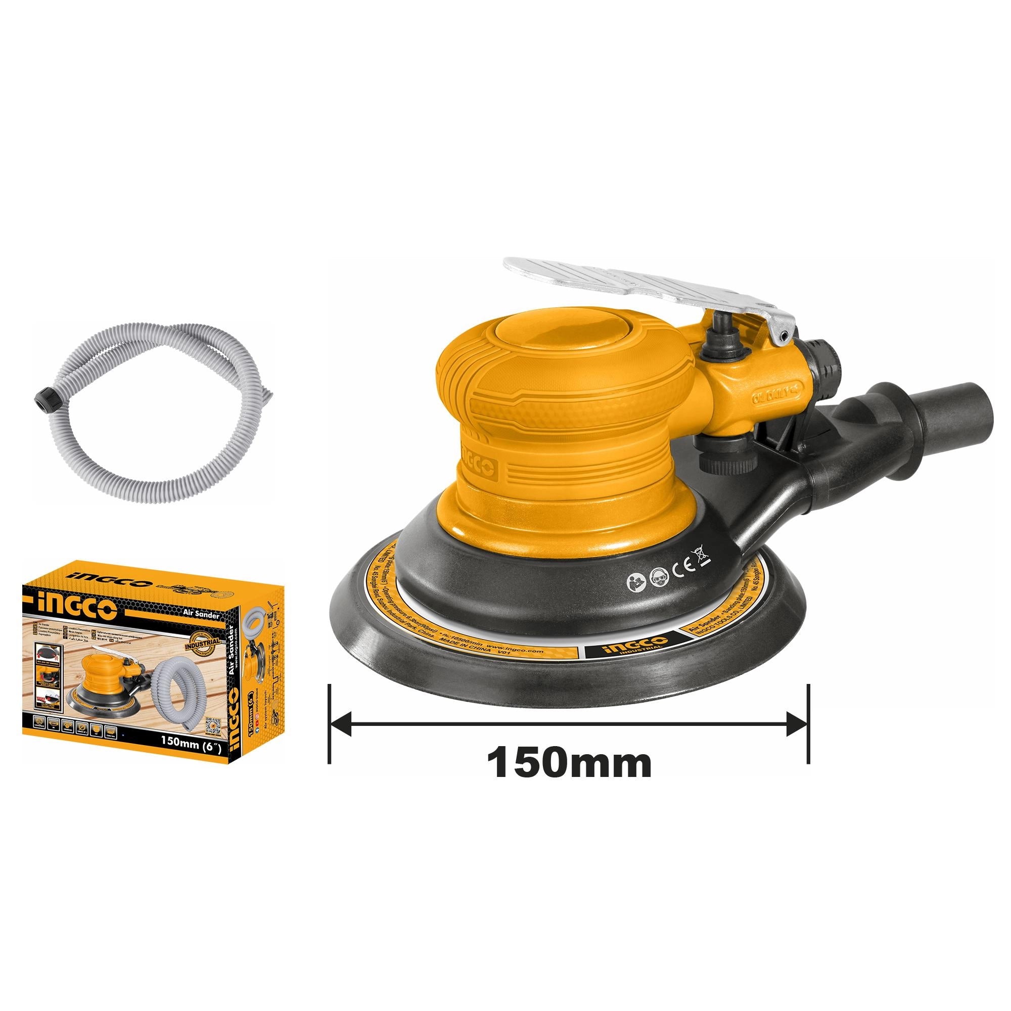 LIJADORA NEUMATICA 6" ROTO ORBITAL INGCO - imagen 2