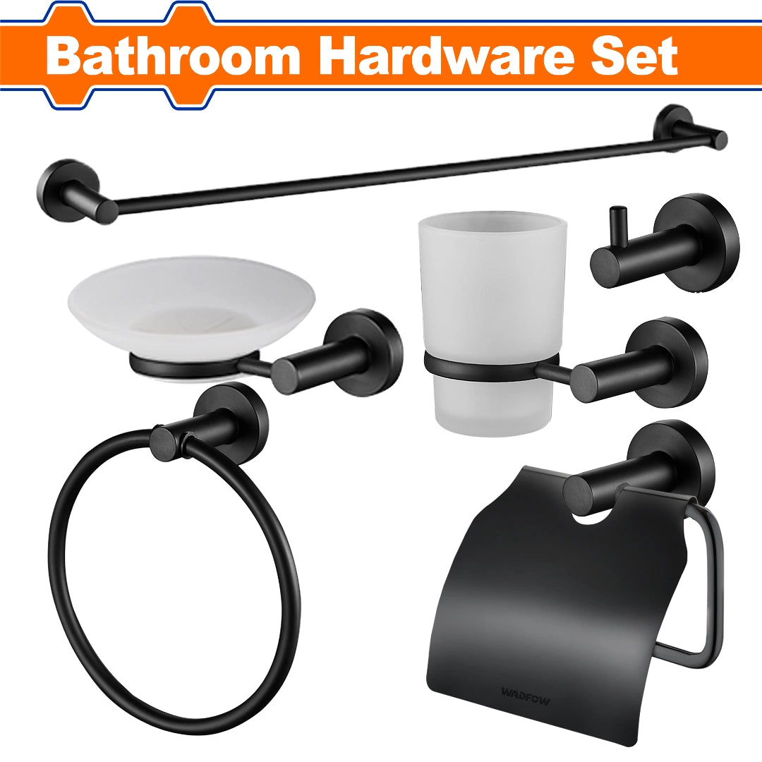 SET ACCESORIOS DE BAÑO NEGRO WADFOW - imagen 1