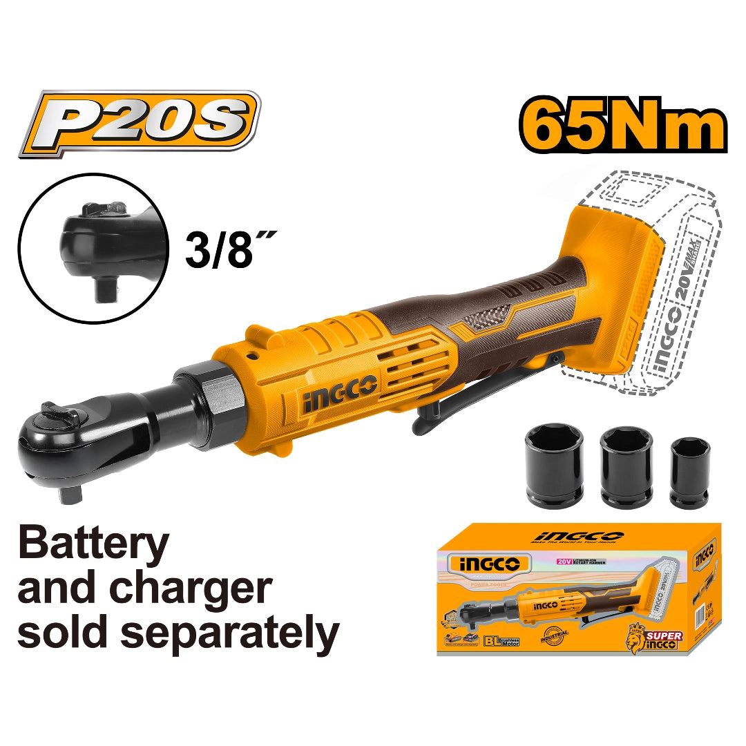 LLAVE CRIQUE A BATERIA 20V 65NM 3/8 SIN BAT SIN CARG INGCO - imagen 2