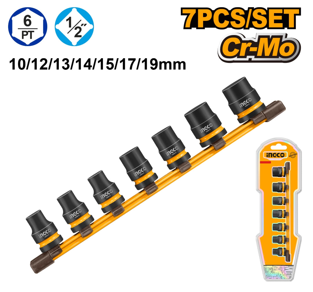 SET X7 DADOS DE IMPACTO 1/2" CR-MO INGCO INGCO - imagen 1
