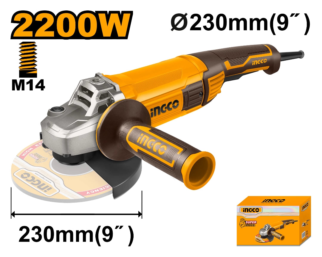 Amoladora Angular INGCO 2200W de 9"