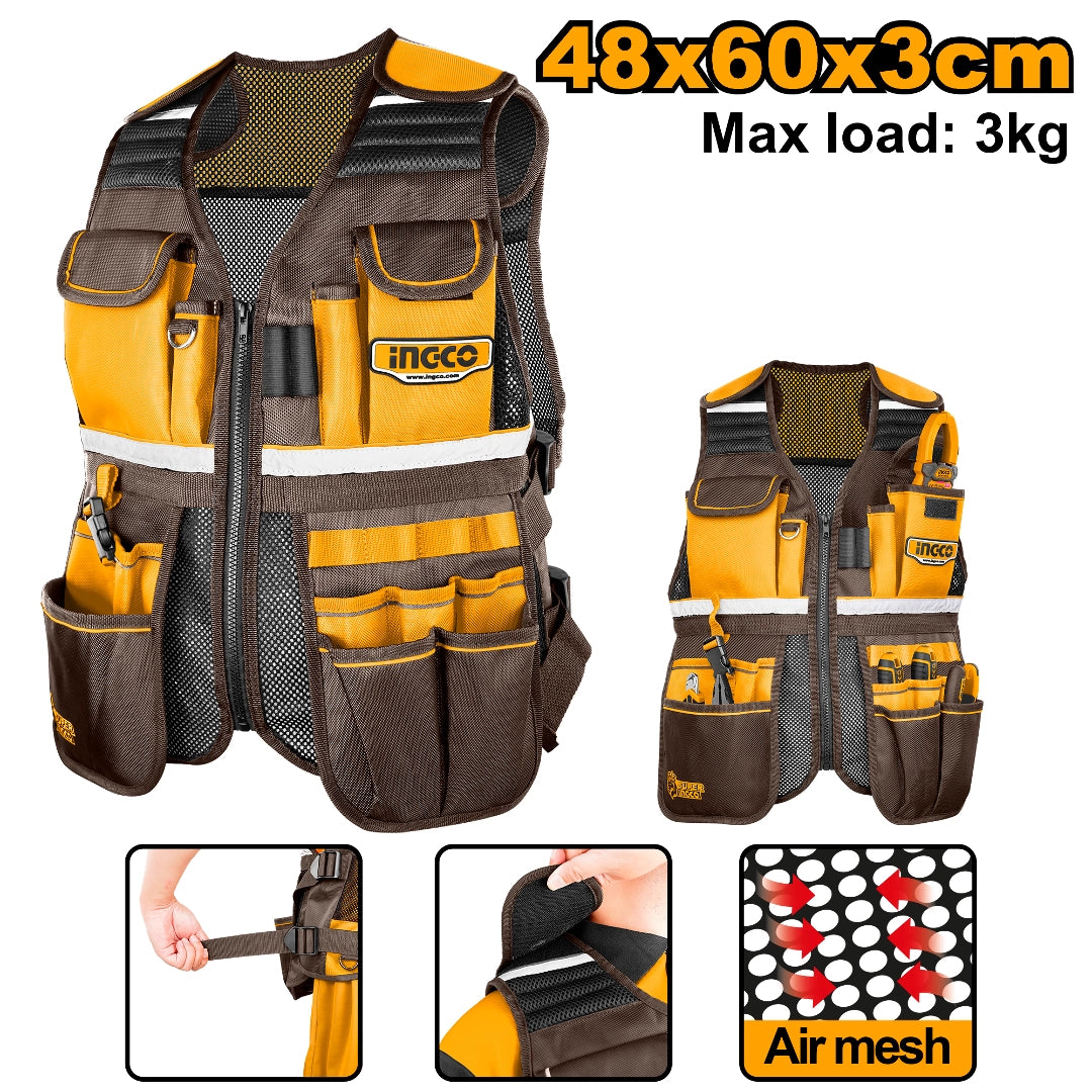 Chaleco Portaherramientas Ajustable con 17 Bolsillos