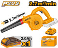 SOPLADORA A BATERIA P20S 20V 2.7M³/MIN C/BAT 2.0AH + CARGADOR