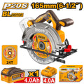 Sierra Circular Inalámbrica INGCO 20V Brushless con Batería y Cargador