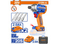 ATORNILLADOR DE IMPACTO A BATERIA 20V 210NM + 2 BATERIA 2.0AH + CARGADOR + ACCESORIOS + VALIJA WADFOW - imagen 1