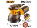LIJADORA ROTO ORBITAL 125MM 320W INGCO - imagen 1