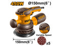 LIJADORA ROTO ORBITAL ELECTRICA 150MM 450W CON 5 LIJAS INGCO - imagen 1