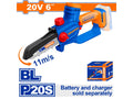 MINI MOTOSIERRA 6"" A BATERIA 20V BRUSHLESS C/CADENA + VAINA + LLAVE INGLESA SIN BAT SIN CARGADOR WADFOW - imagen 1